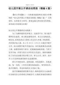 幼儿园开展公开课活动简报（精编4篇）