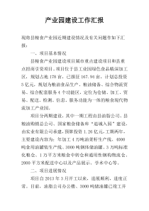 产业园建设工作汇报