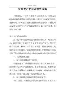 安全生产的自查报告3篇