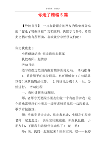 你走了精编5篇
