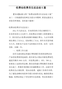 收费站收费员生活总结5篇