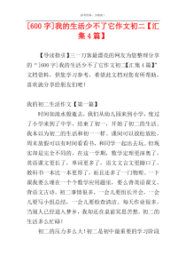 [600字]我的生活少不了它作文初二【汇集4篇】