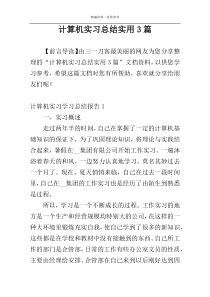 计算机实习总结实用3篇