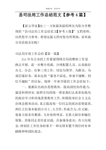 县司法局工作总结范文【参考4篇】