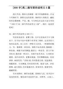 [800字]高二描写雪的说明文5篇