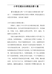 小学交通安全课观后感5篇