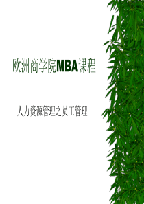 欧洲商学院MBA课程人力资源管理之员工管理