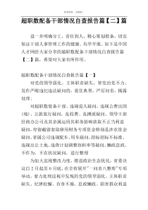 超职数配备干部情况自查报告篇【二】篇