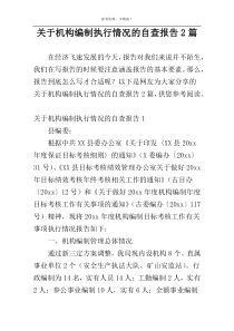 关于机构编制执行情况的自查报告2篇