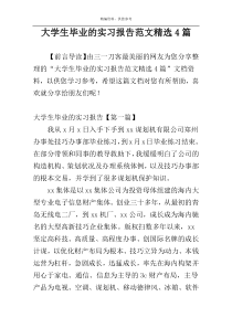 大学生毕业的实习报告范文精选4篇