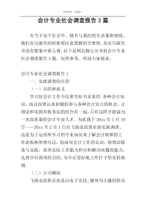 会计专业社会调查报告3篇