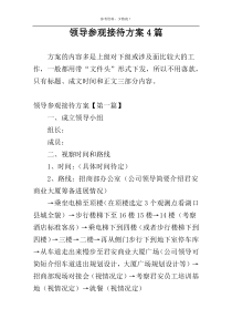 领导参观接待方案4篇