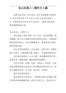 宝山区高三二模作文5篇