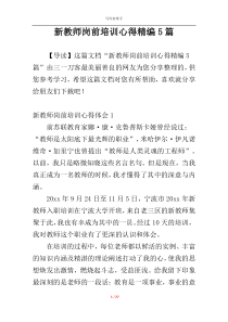 新教师岗前培训心得精编5篇