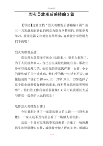烈火英雄观后感精编3篇