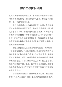 部门工作简报样例