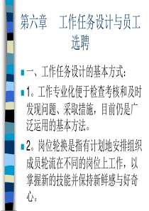 第六章 工作任务设计和员工选聘
