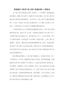 贯彻落实促进个体工商户发展条例心得体会