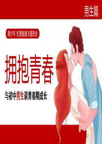 拥抱青春与初中男生谈青春期成长班会课件