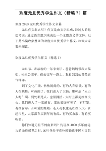 欢度元旦优秀学生作文（精编7）篇