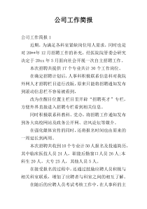 公司工作简报