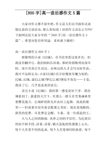 [800字]高一读后感作文5篇