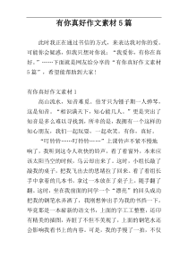 有你真好作文素材5篇