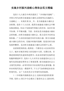 实施乡村振兴战略心得体会范文精编