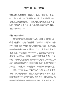 《榜样4》观后感篇