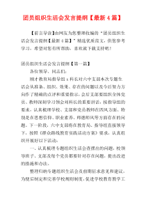 团员组织生活会发言提纲【最新4篇】