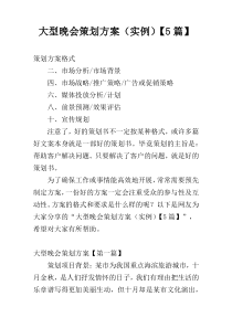 大型晚会策划方案（实例）【5篇】