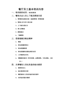 餐厅员工基本培训内容（DOC73页）