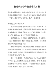 新时代好少年优秀作文5篇