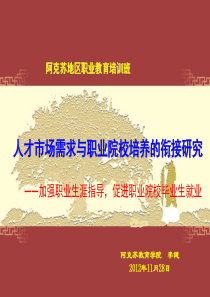 高等职业技术人才的市场需求与学校培养的衔接研究(李健)