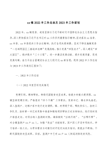 xx镇2022年工作总结及2023年工作谋划