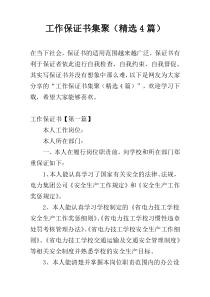 工作保证书集聚（精选4篇）