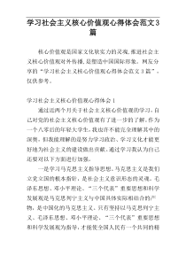 学习社会主义核心价值观心得体会范文3篇