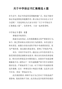 关于中学保证书汇集精选4篇