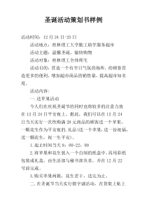 圣诞活动策划书样例