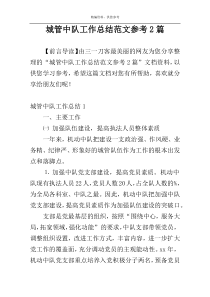 城管中队工作总结范文参考2篇