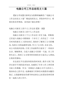 电脑公司工作总结范文5篇
