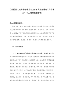 [2篇]县人大常委会主任2023年民主生活会“六个带头”个人对照检查材料
