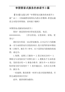 审图管家式服务的承诺书3篇