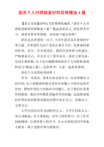 团员个人对照检查材料范例精选4篇