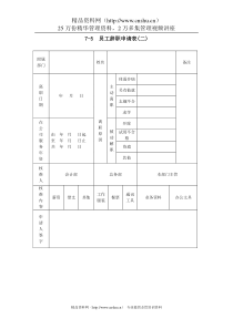 员工辞职申请表(二)