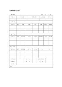 采购成本分析表