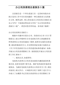 办公用房清理自查报告5篇