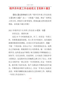 程序员年度工作总结范文【范例5篇】