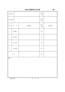 安全大检查评分汇总表 表1