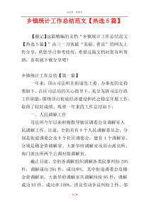 乡镇统计工作总结范文【热选5篇】